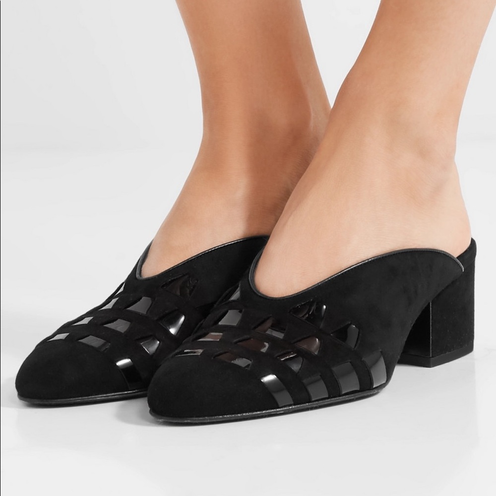 Laurence Dacade black suede mules in size 38